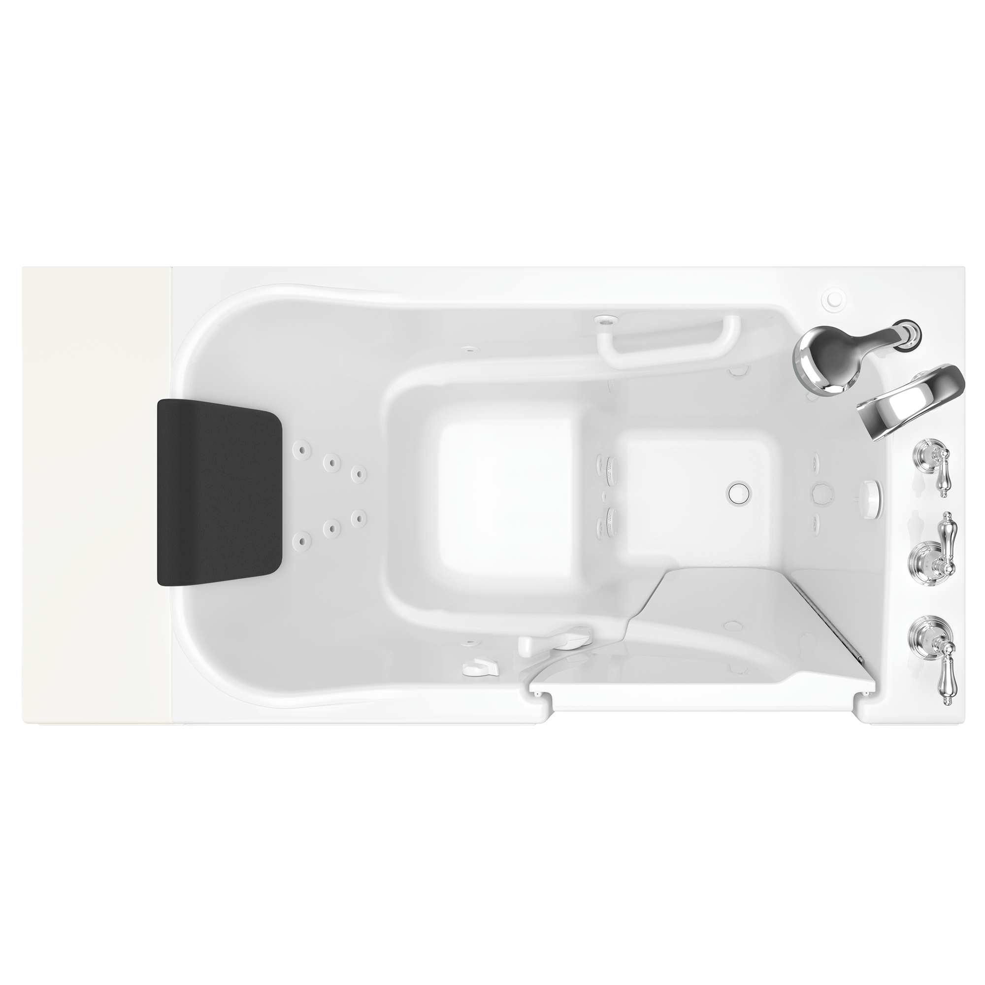 Gelcoat Premium Series 30 x 52  Inch Walk in Tub With Whirlpool System   Right Hand Drain With Faucet WIB WHITE